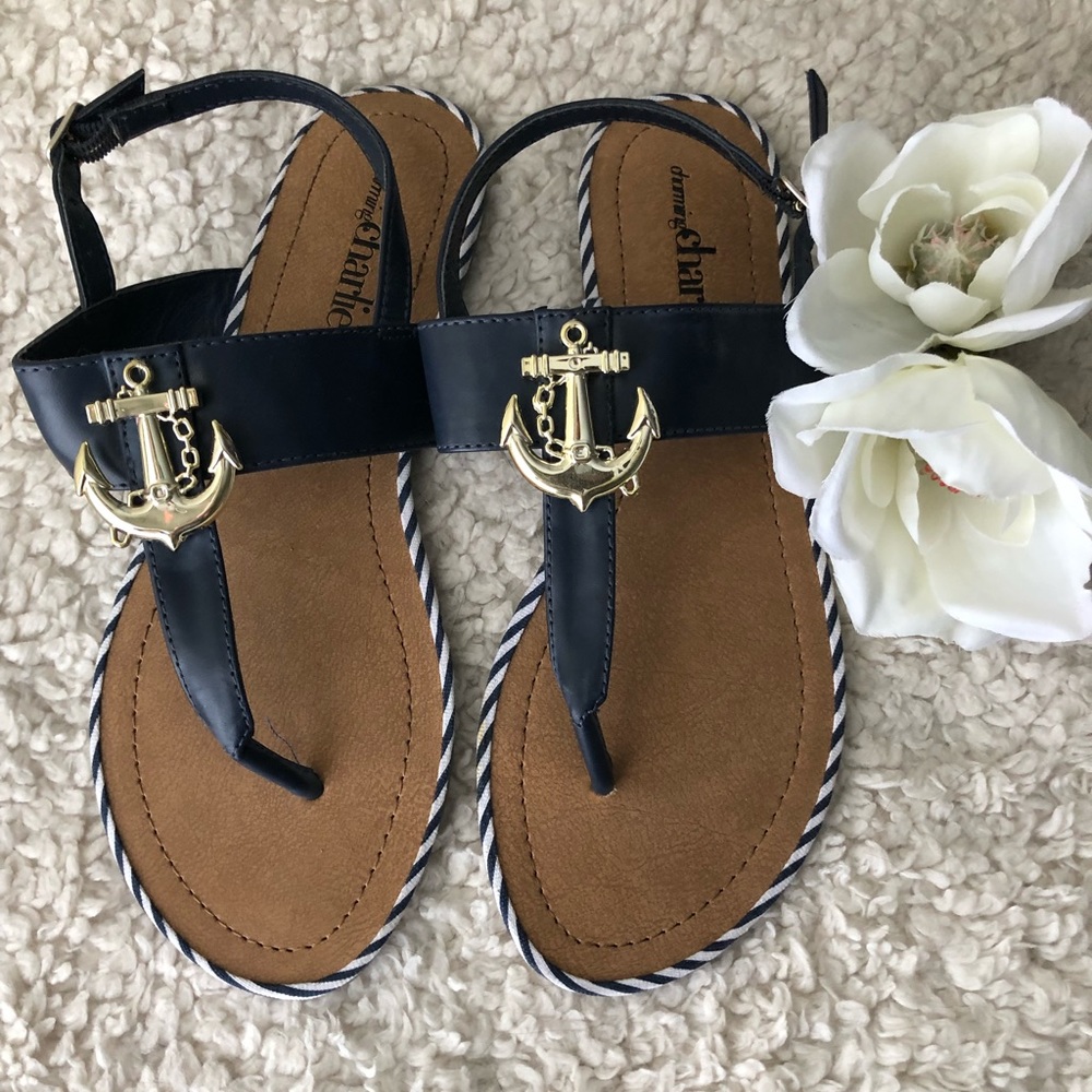 NWOT Charming Charlie Navy Sandals